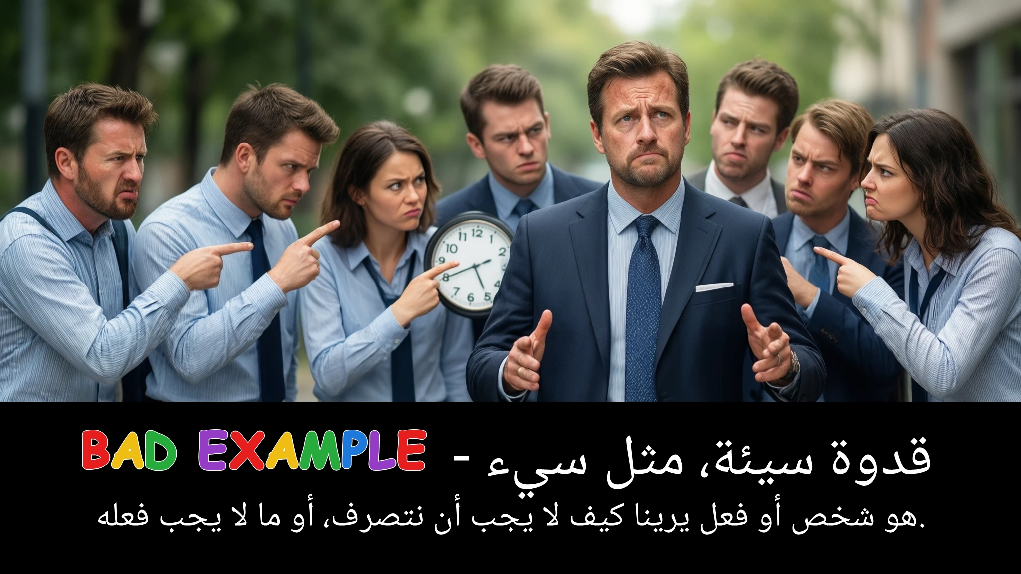 Arabic Illustration for bad example